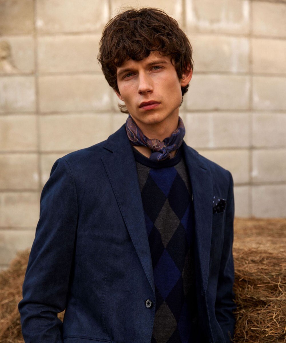 JOSEPH ABBOUD 【ストレッチ】ヘリンボンスウェード ジャケット 