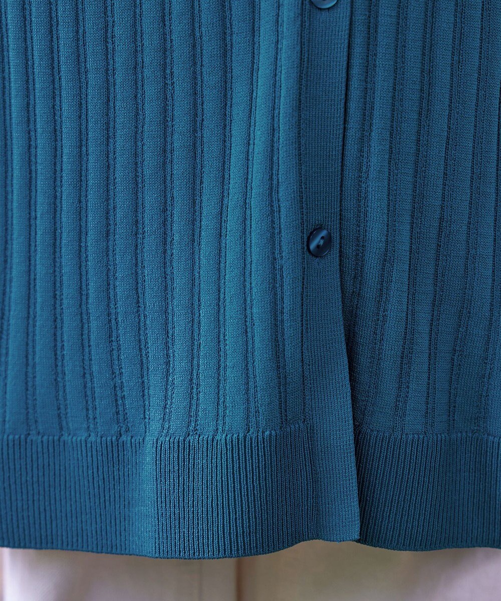 Tiaclasse 【洗える】ベルト付きランダムリブロングカーディガン 