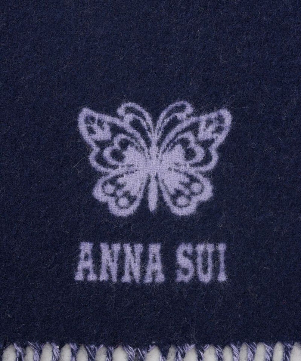 AURORA 【 ANNA SUI（アナ スイ）】ウールリバーシブルマフラー 