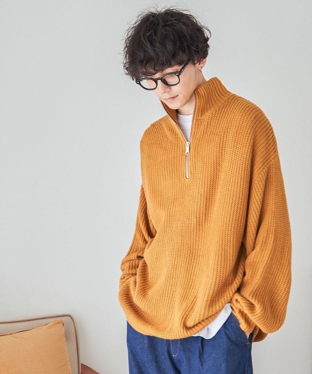 WEGO ルーズフィットハーフZIPプルオーバー 