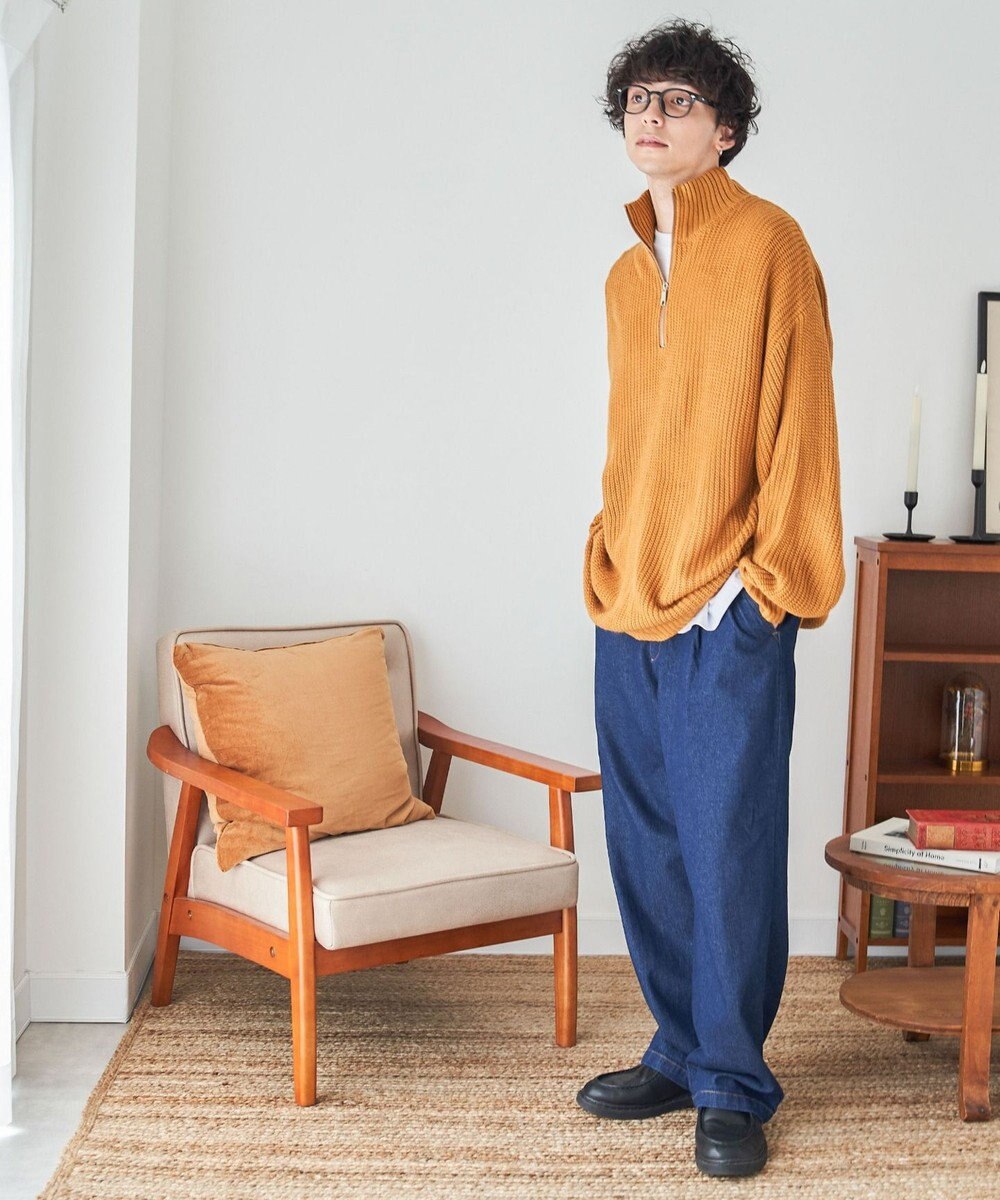 WEGO ルーズフィットハーフZIPプルオーバー 