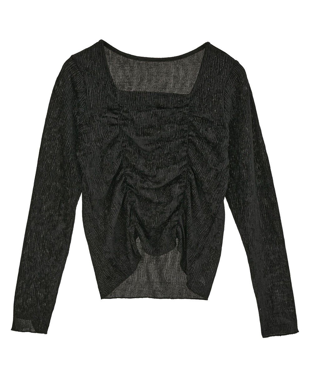 earth music&ecology プリーツベロア風ギャザープルオーバー 