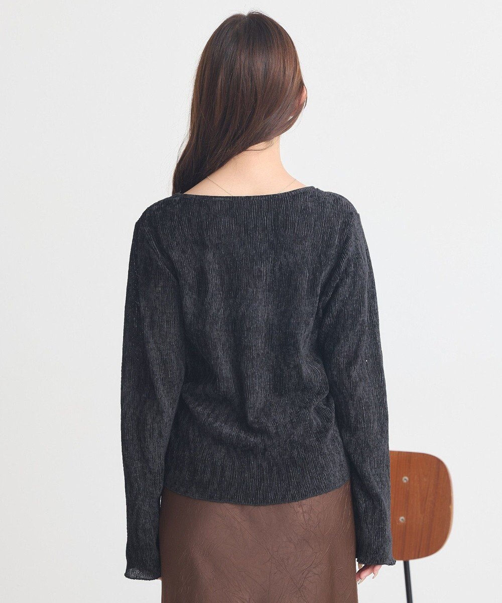 earth music&ecology プリーツベロア風ギャザープルオーバー 