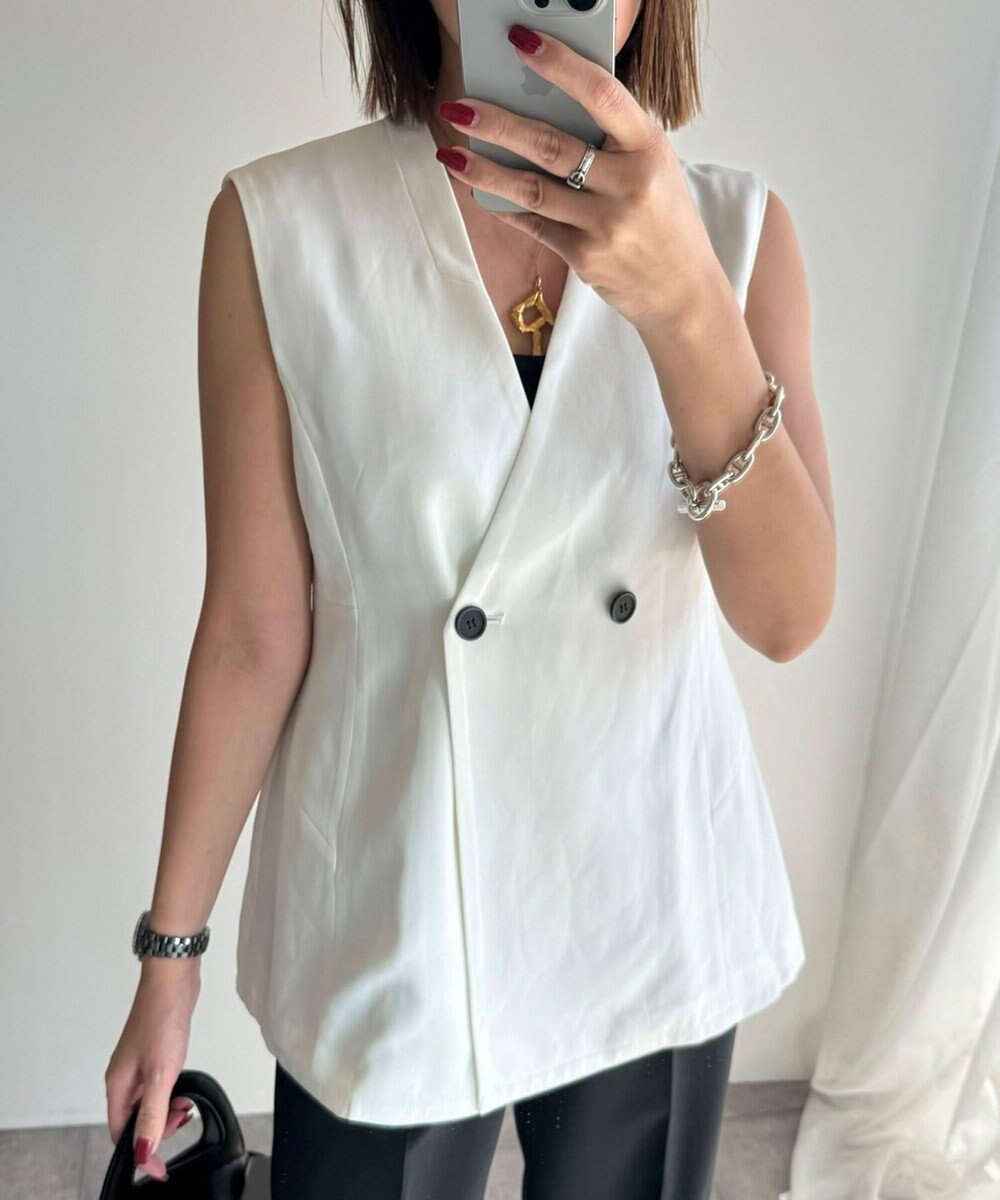 Green Parks AnriettMusee ネック切替デザインベスト 