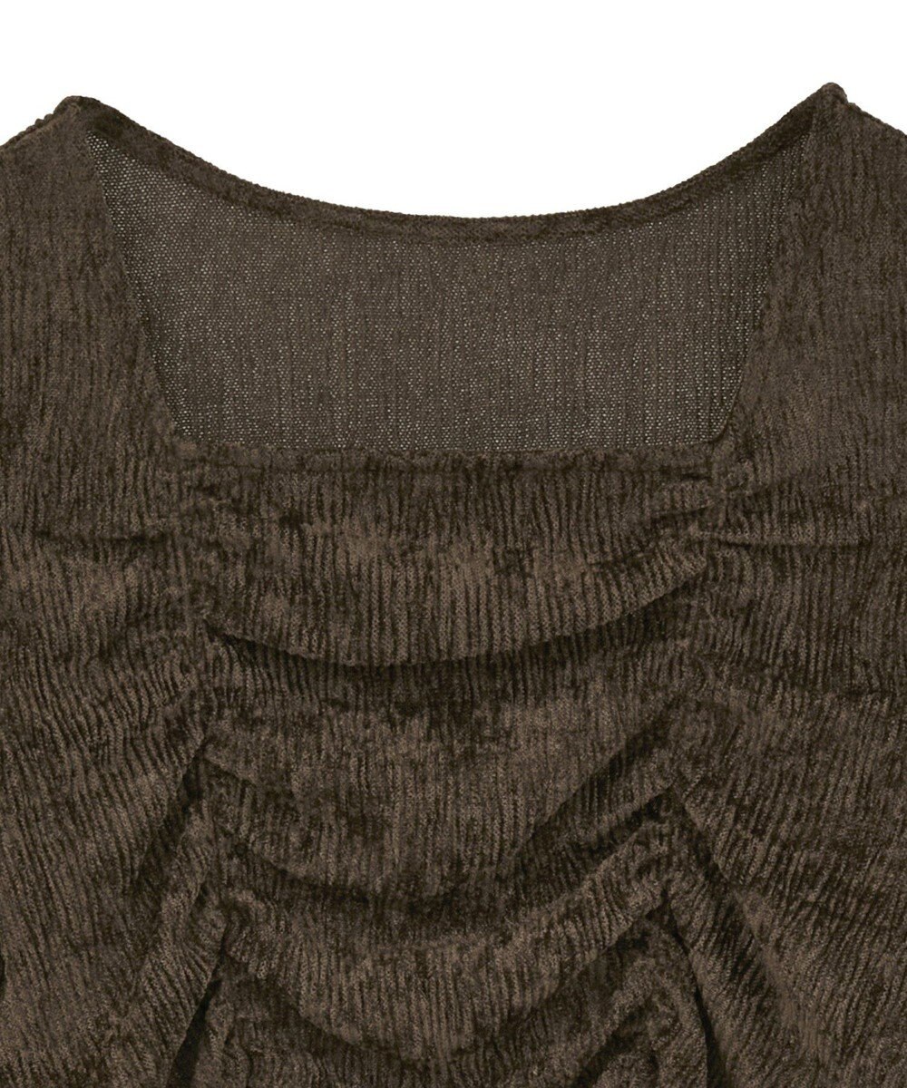 earth music&ecology プリーツベロア風ギャザープルオーバー 