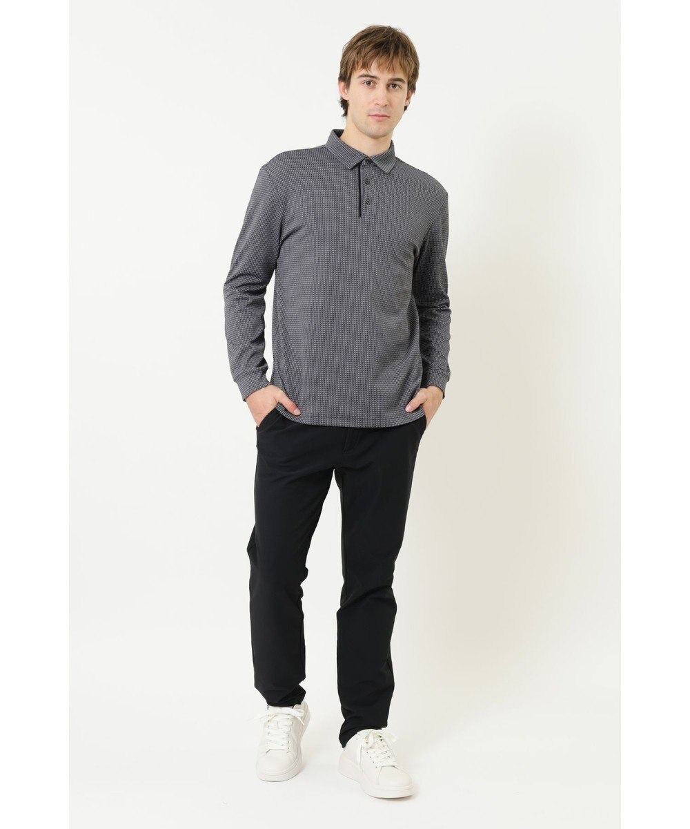 DAKS 【DAKS GOLF】 ジャガード長袖ニットポロ 