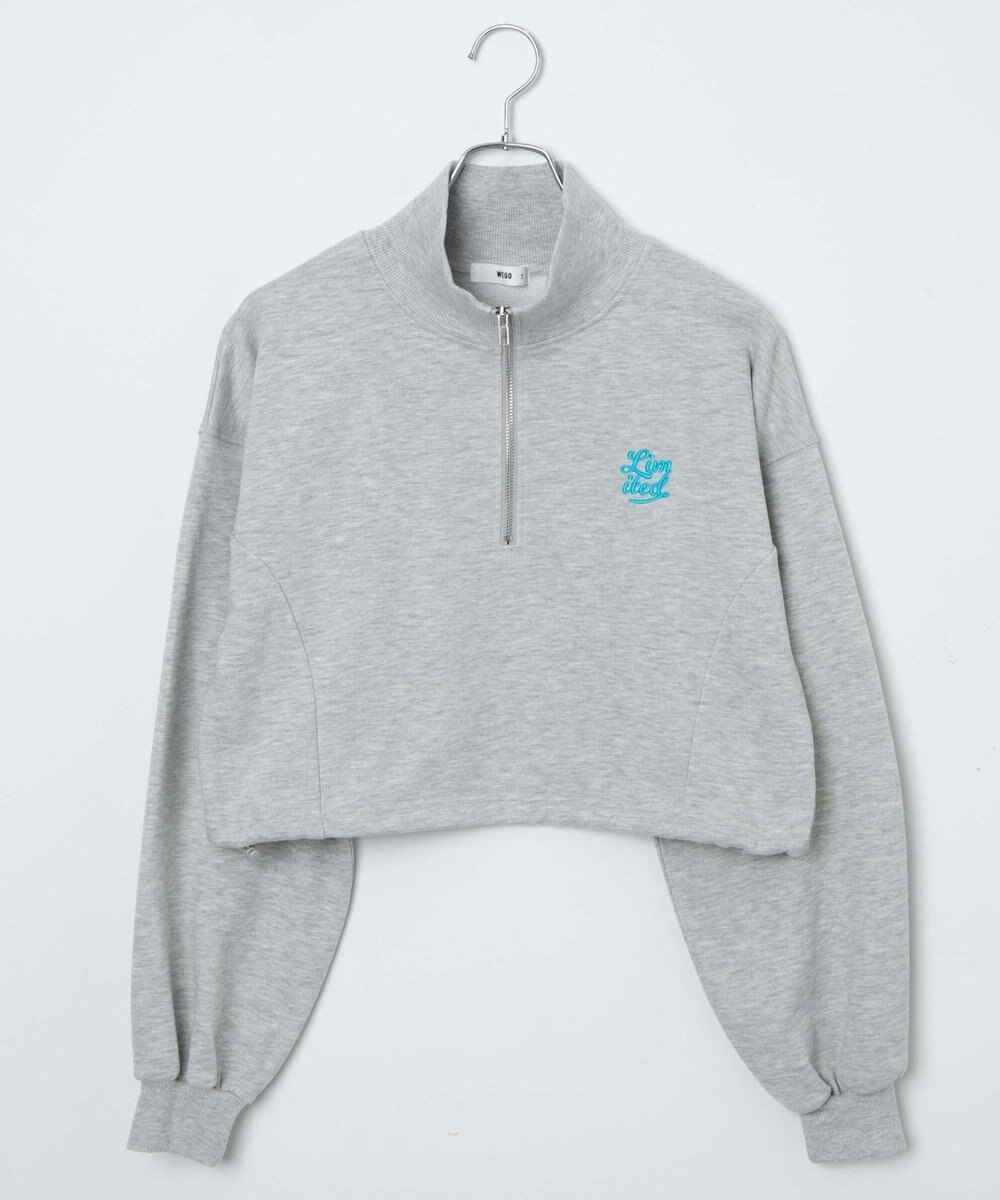 WEGO 【新色追加】ドロストデザインハーフZIPスウェット 