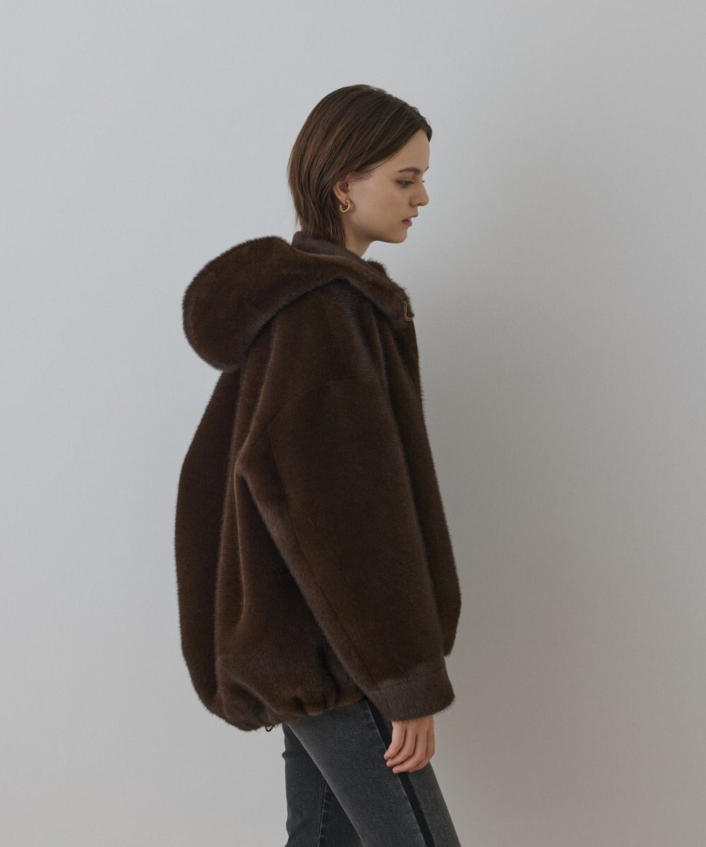 GRACE CONTINENTAL フェイクミンクフードジャケット 