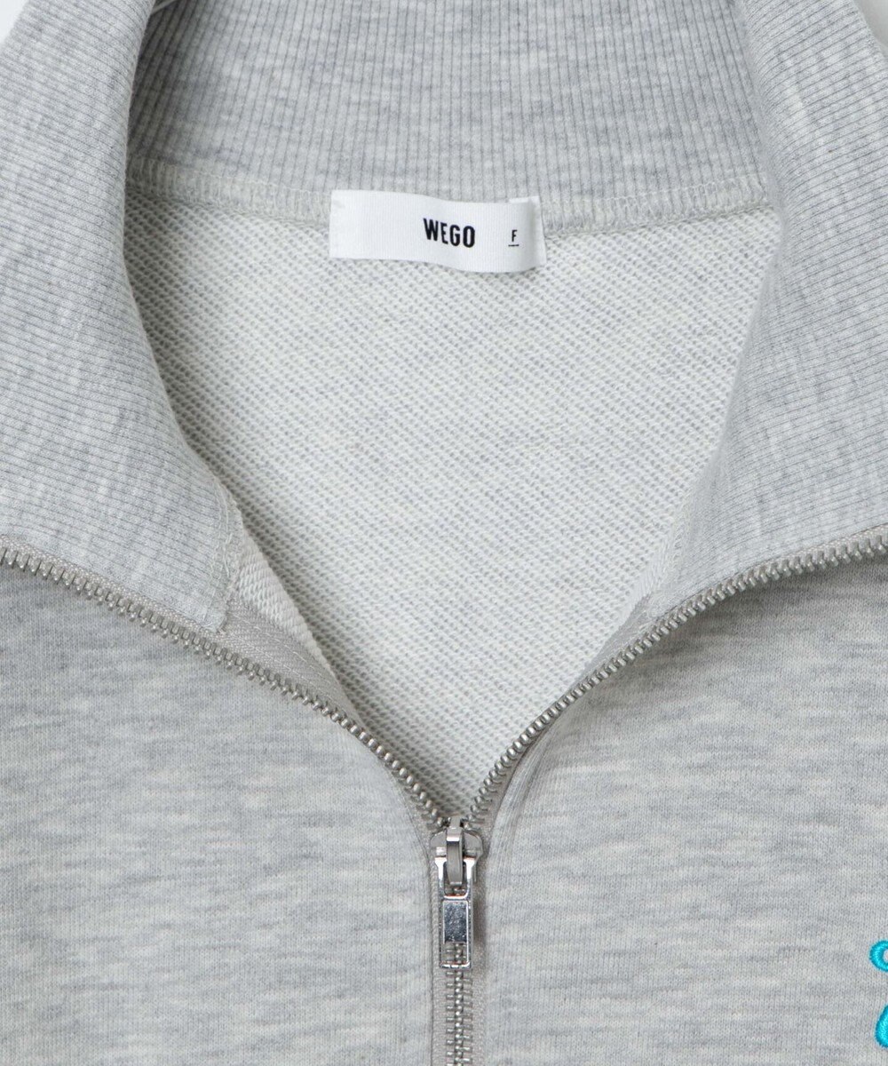 WEGO 【新色追加】ドロストデザインハーフZIPスウェット 