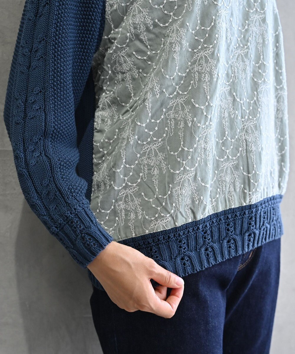 muuc 〈ドライタッチ高品質インド超長綿〉イラカ刺繍コットンプルオーバー 