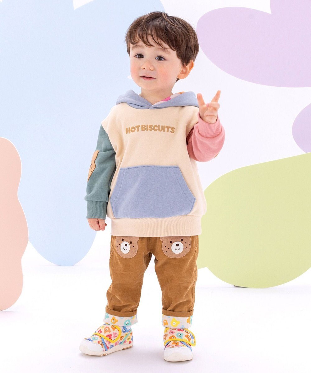 MIKI HOUSE HOT BISCUITS 【80-120cm】【NEW Color Series】裏毛パイル素材 パステルカラー フーディ 