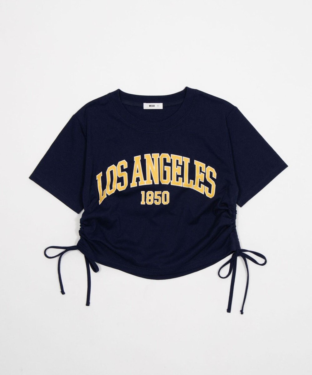 WEGO グラフィックサイドリボンドロストショートT 