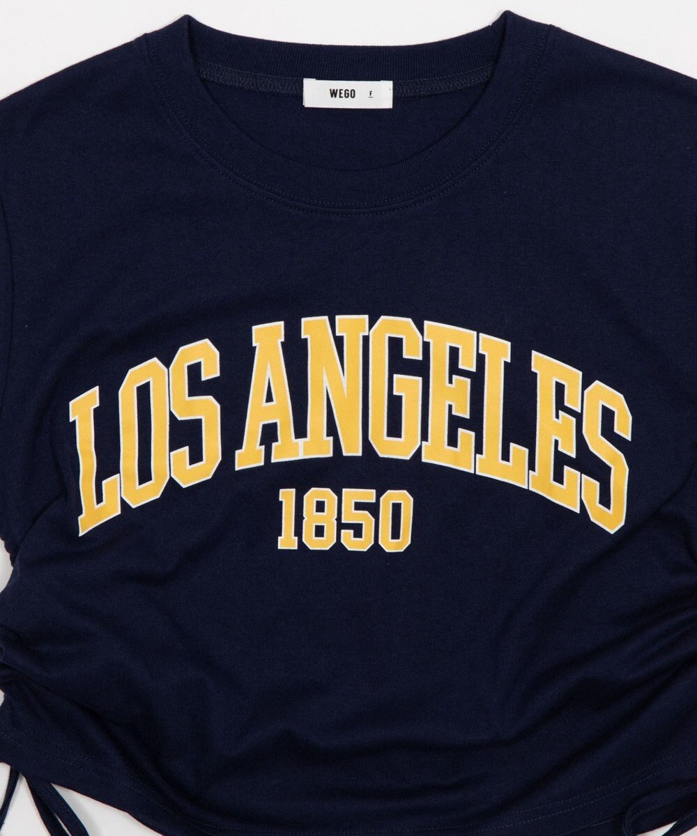 WEGO グラフィックサイドリボンドロストショートT 