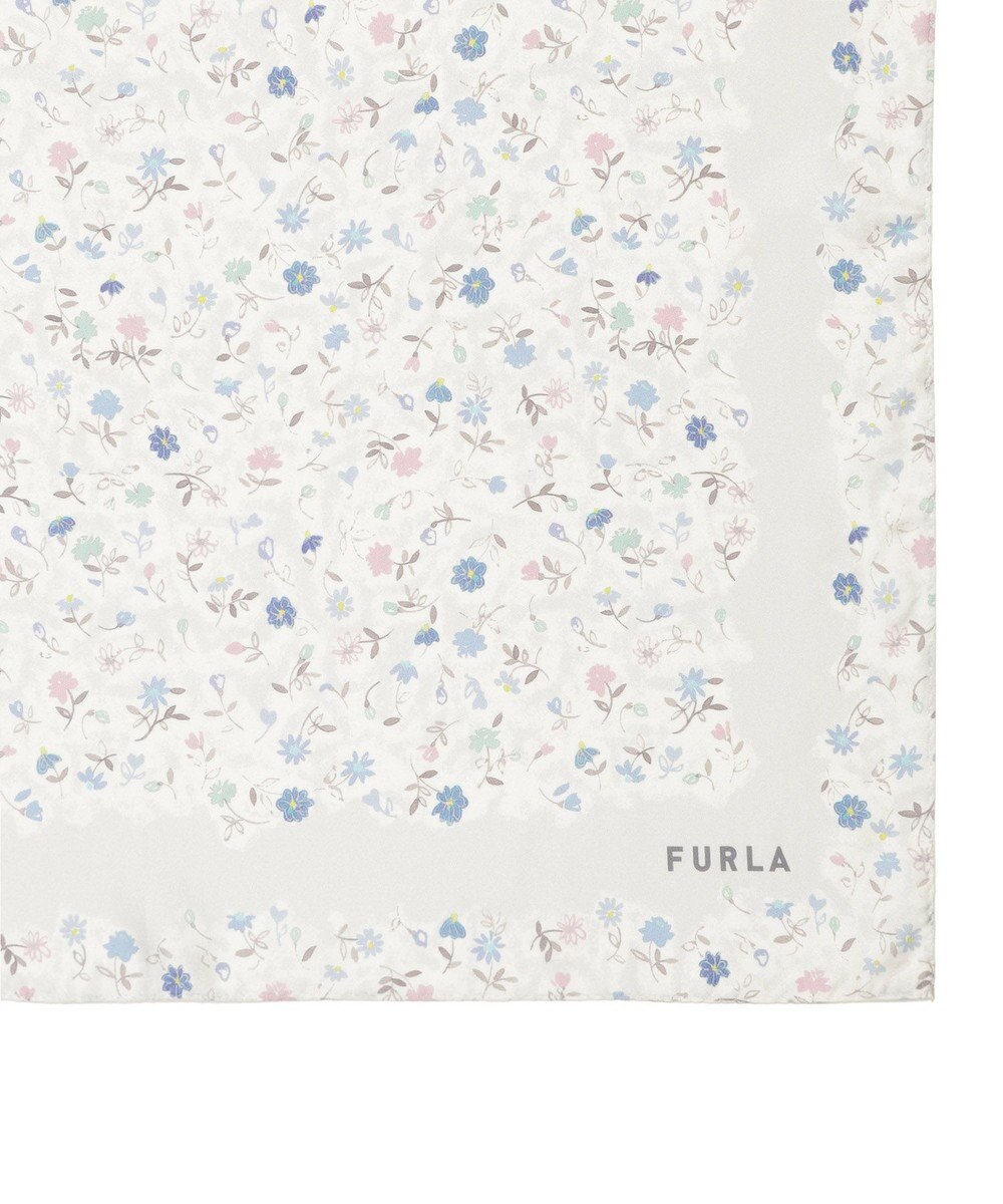 MOONBAT 【シルク100%】フルラ (FURLA) 小花柄 シルクプリントスカーフ 58cm×58cm 