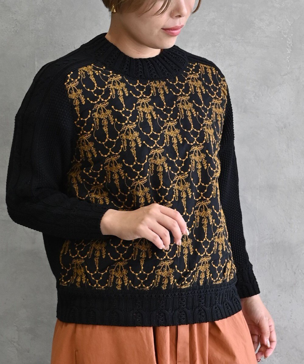 muuc 〈ドライタッチ高品質インド超長綿〉イラカ刺繍コットンプルオーバー 