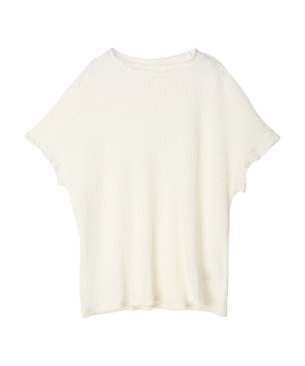 Green Parks プリーツ加工フレンチスリーブカットプルオーバー 