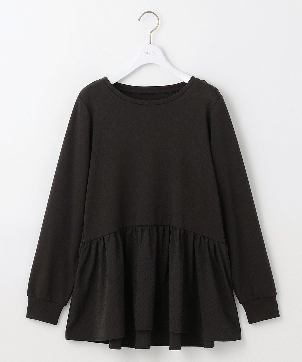 ANY SIS S スムースコンビペプラム カットソー 