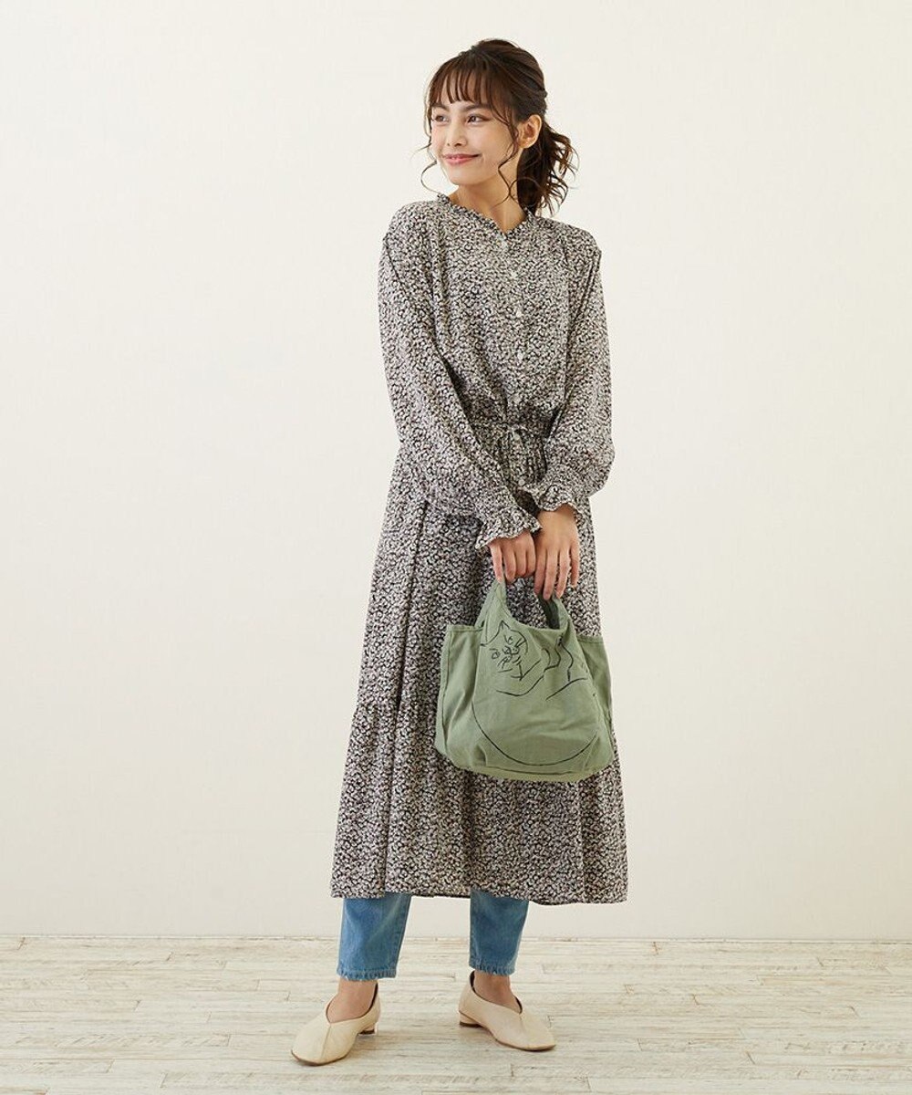 ROOTOTE 2673【ミニサイズ エコバッグ：ネコ柄】/ NA.ルーショッパーミニ.マルシェ-B 