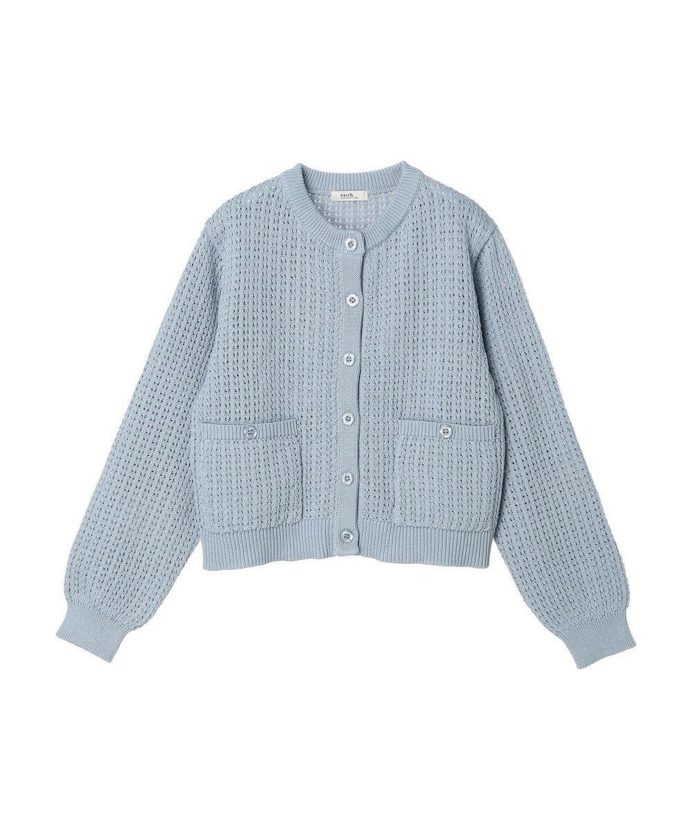 earth music&ecology 透かし柄ポケットカーディガン 