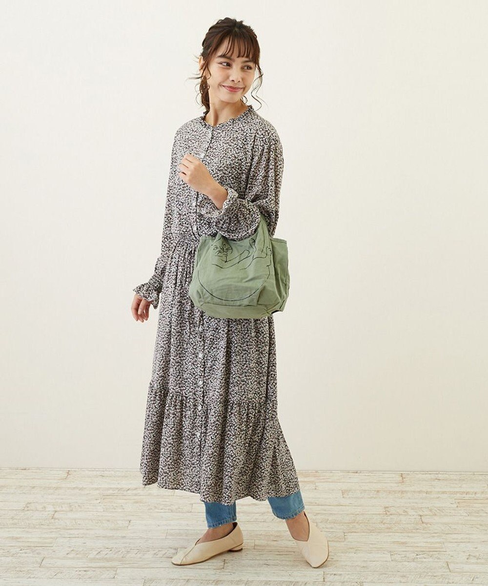 ROOTOTE 2673【ミニサイズ エコバッグ：ネコ柄】/ NA.ルーショッパーミニ.マルシェ-B 