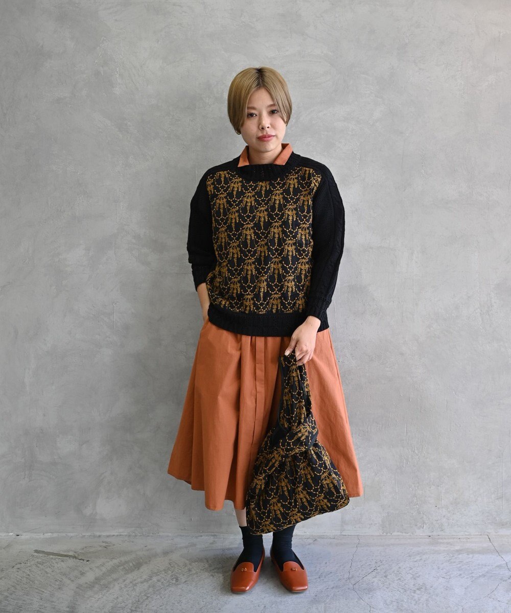 muuc 〈ドライタッチ高品質インド超長綿〉イラカ刺繍コットンプルオーバー 