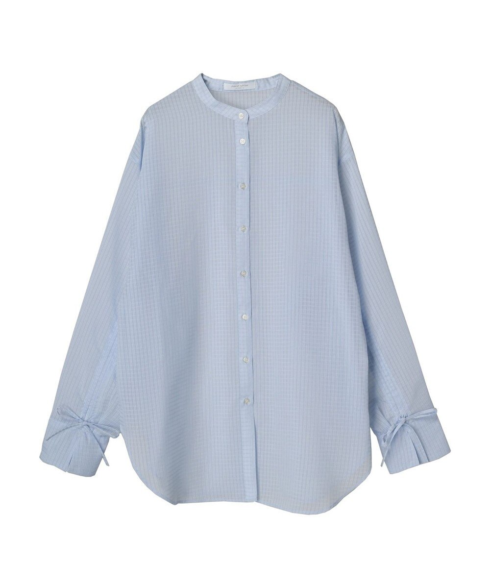 Green Parks シアーチェック袖ドロストシャツチュニック 