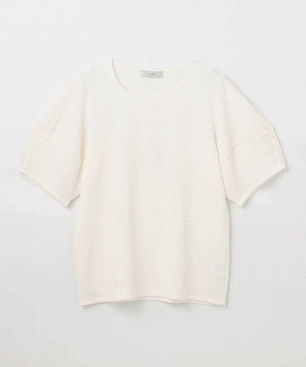 ANY シャーリングランタンスリーブトップス 