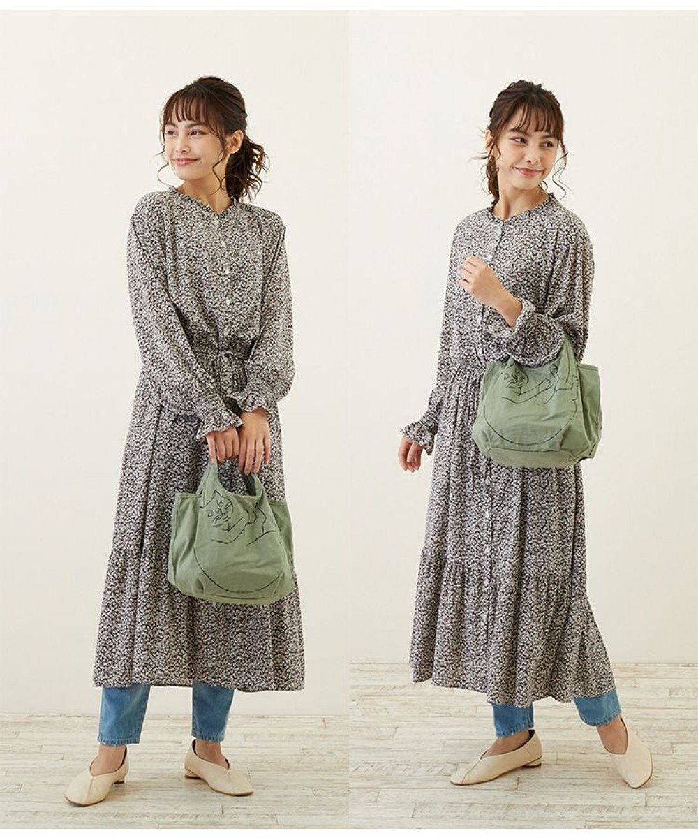 ROOTOTE 2673【ミニサイズ エコバッグ：ネコ柄】/ NA.ルーショッパーミニ.マルシェ-B 