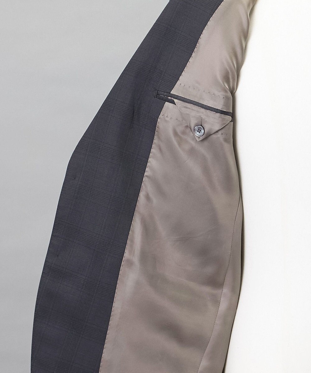 GOTAIRIKU 横に伸びる【TasmaniaWool/タマニアウール】ストレッチ スーツ_グレー格子柄 