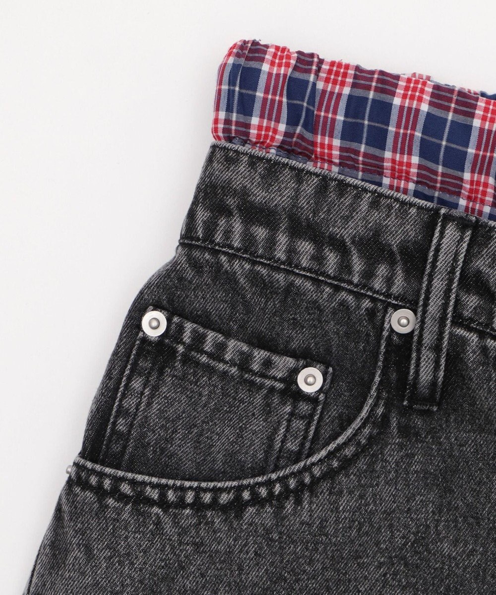 WEGO 【ユニセックス着用ITEM/MLサイズ展開/ウエストゴム】ボクサードッキングデニムショーツ 