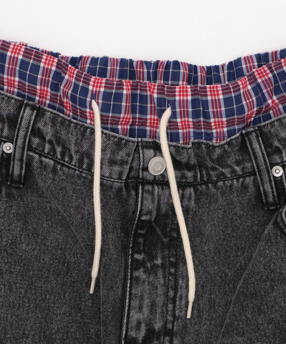 WEGO 【ユニセックス着用ITEM/MLサイズ展開/ウエストゴム】ボクサードッキングデニムショーツ 