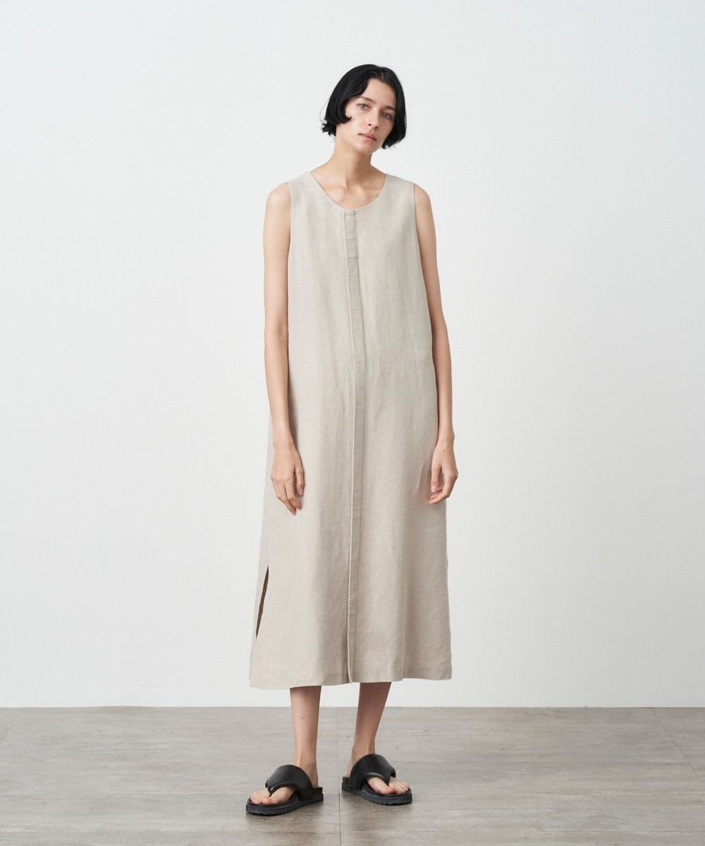 ATON LINEN OXFORD | ノースリーブドレス 