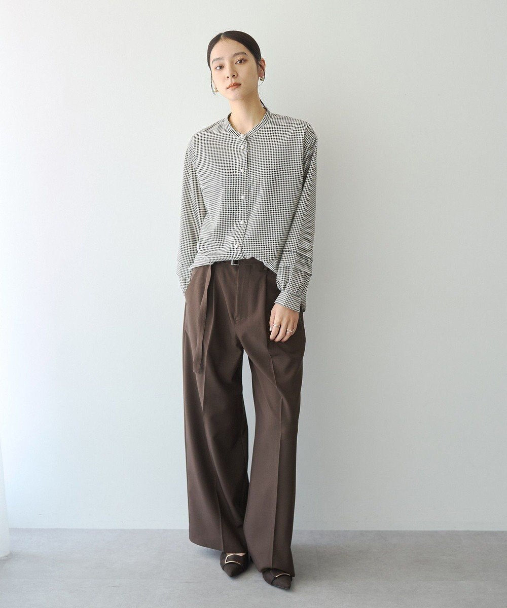 YECCA VECCA 2way裾アレンジパール釦ブラウス 