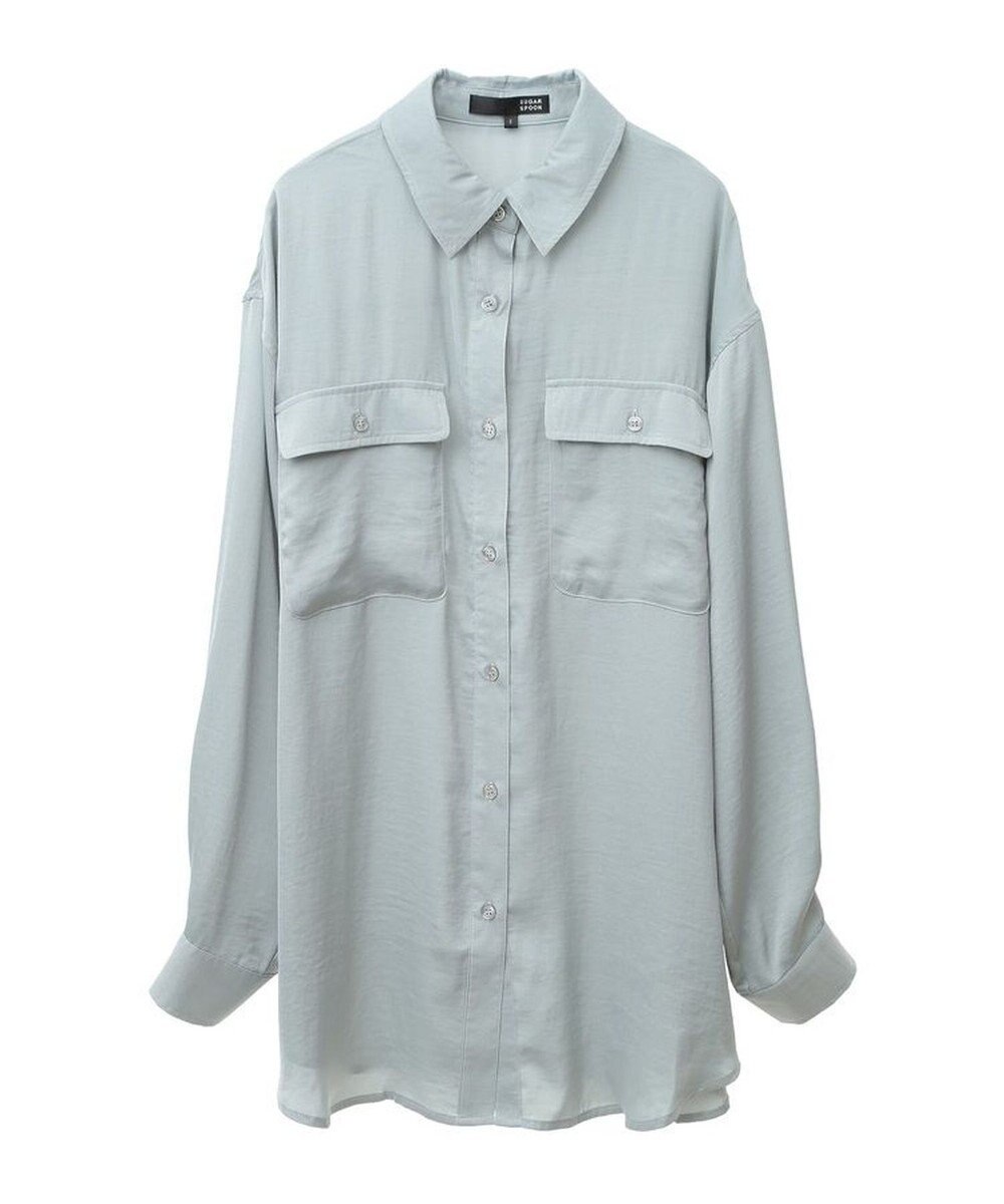 Green Parks ・ＳＵＧＡＲ　ＳＰＯＯＮ　サテンオーバーシャツチュニック 