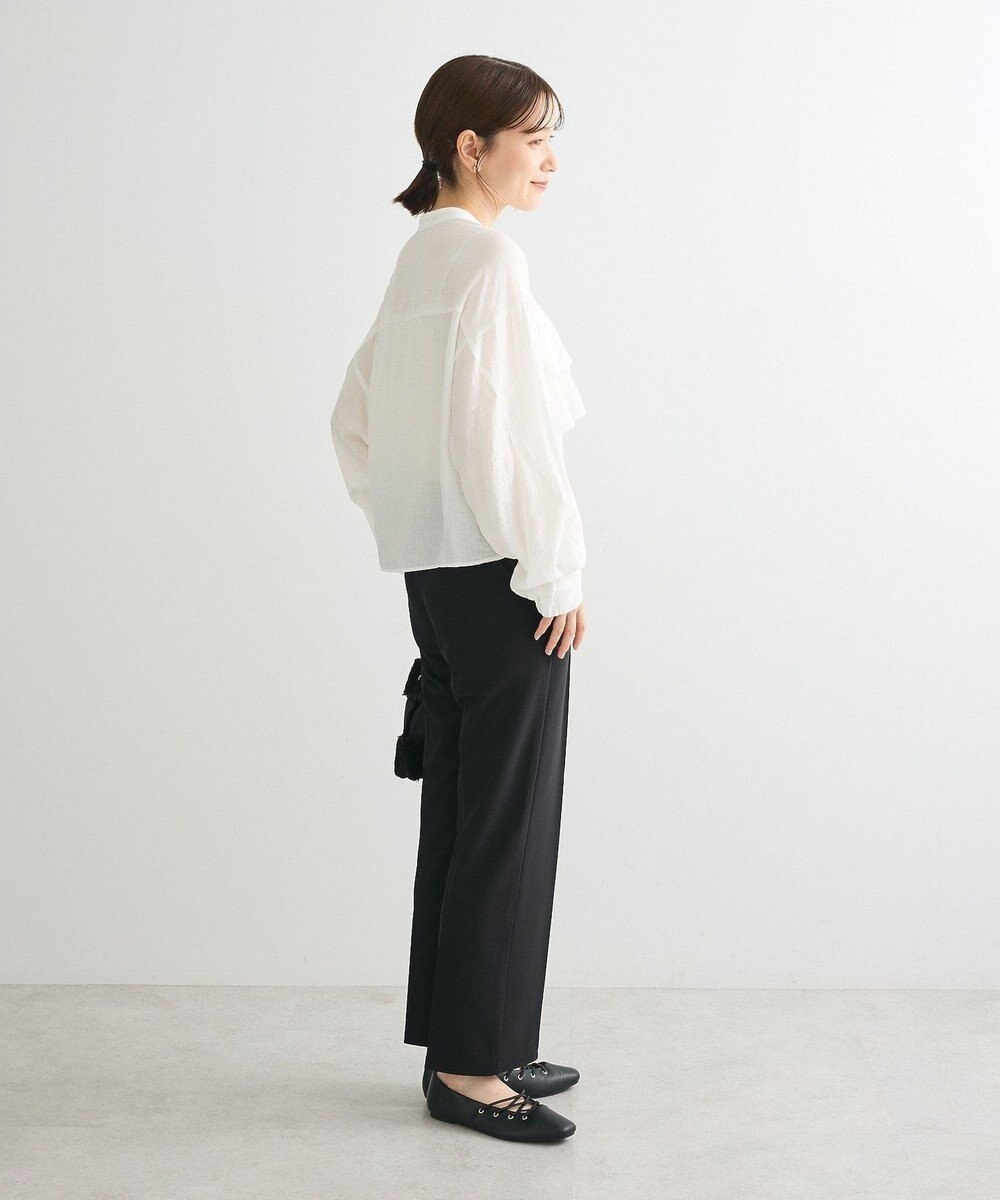 Green Parks シアーフリルショート丈ブラウス 