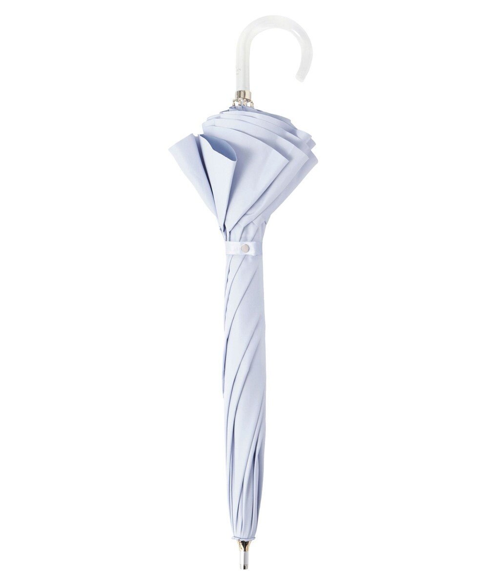 MOONBAT 【雑誌掲載 美人百花6月号】ランバン オン ブルー 晴雨兼用日傘 長傘 フレアフリル＆チャーム 遮光 遮熱 UV 