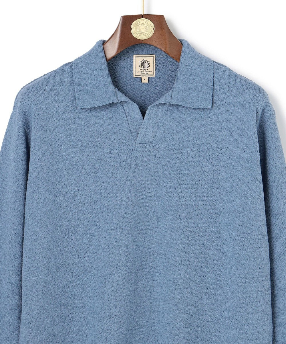 J.PRESS MEN ミックスブークレ スキッパーポロシャツ 