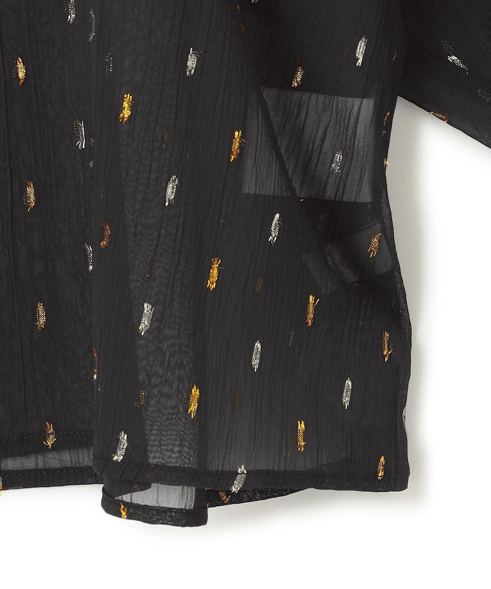 UNFILO ラメリンクルシフォン ブラウス 