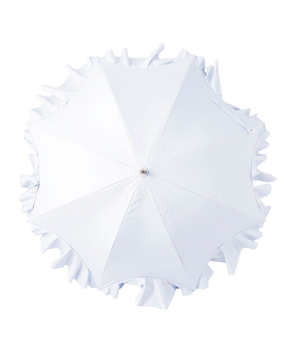 MOONBAT 【雑誌掲載 美人百花6月号】ランバン オン ブルー 晴雨兼用日傘 長傘 フレアフリル＆チャーム 遮光 遮熱 UV 