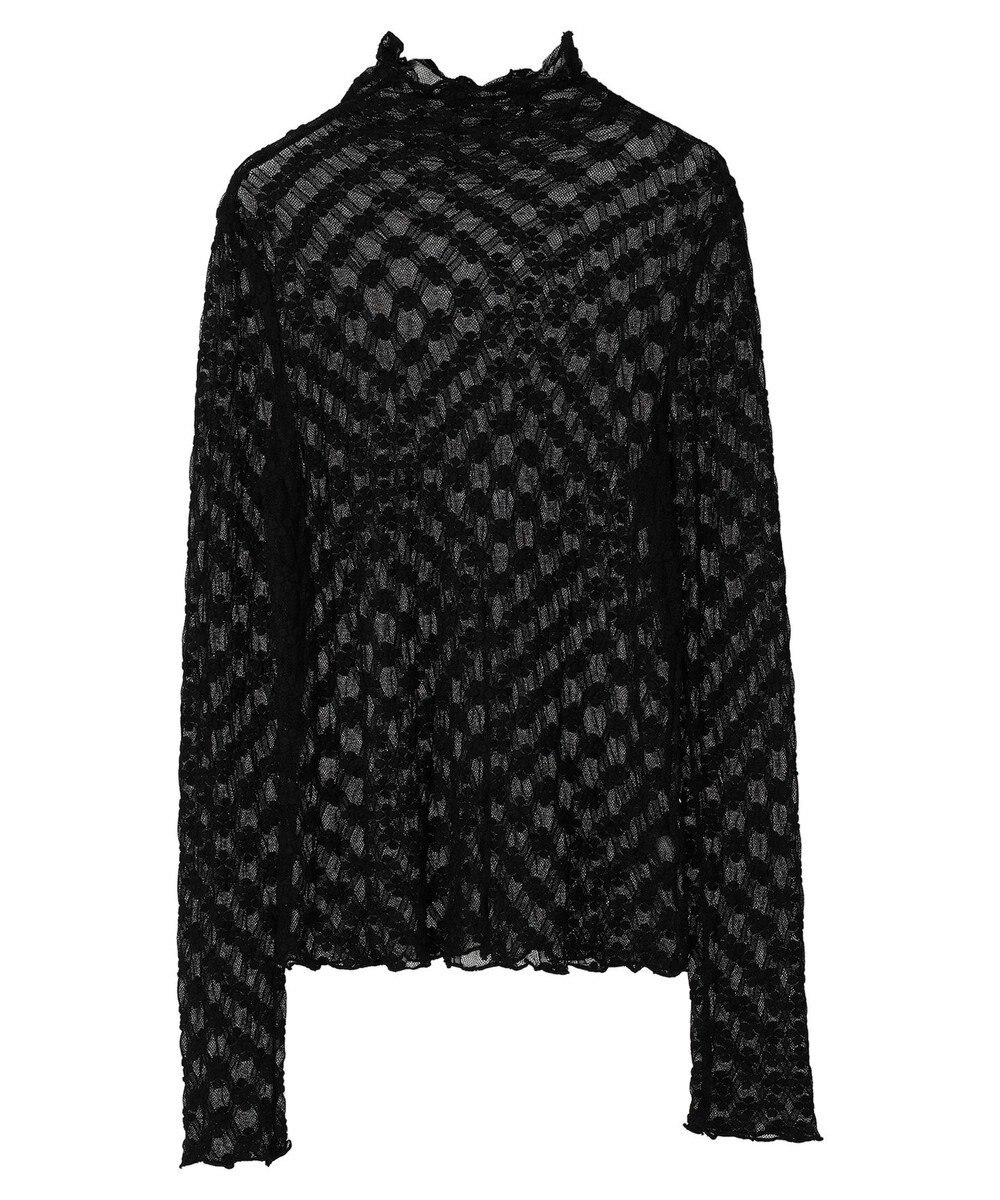 earth music&ecology ハイネックシアーフラワーインナー 