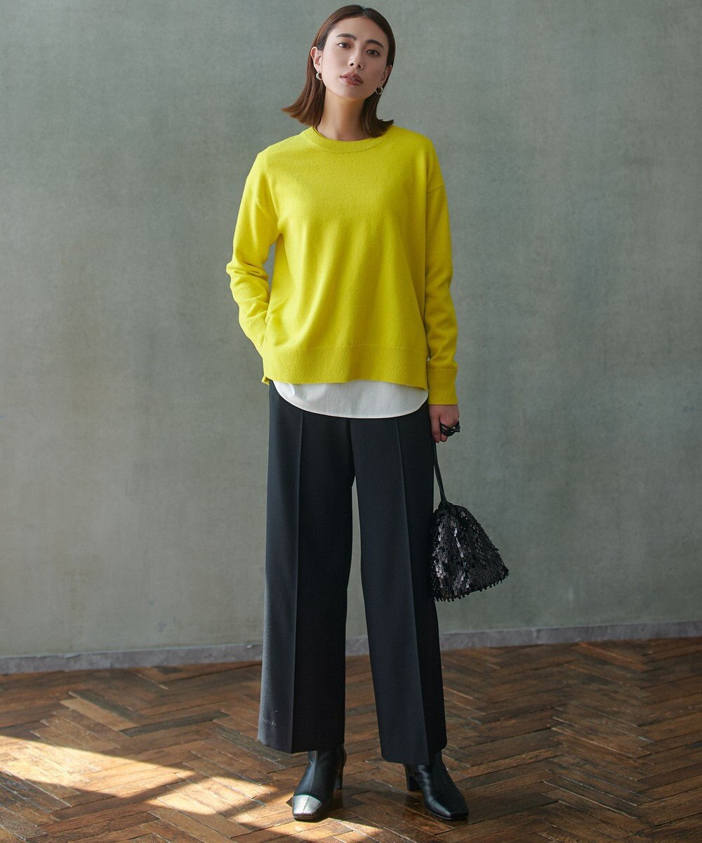 ICB 【新色追加】ソフトカシミヤミックス クルーネックニット 