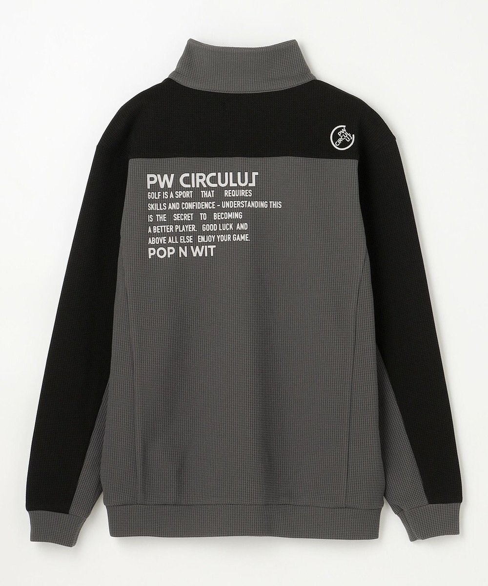 PW CIRCULUS 今が旬トップス！【ドライな肌触り / UV遮蔽率98.9% UVカット / ストレッチ】【MEN】ワッフルハーフジップトップス  ゴルフ 