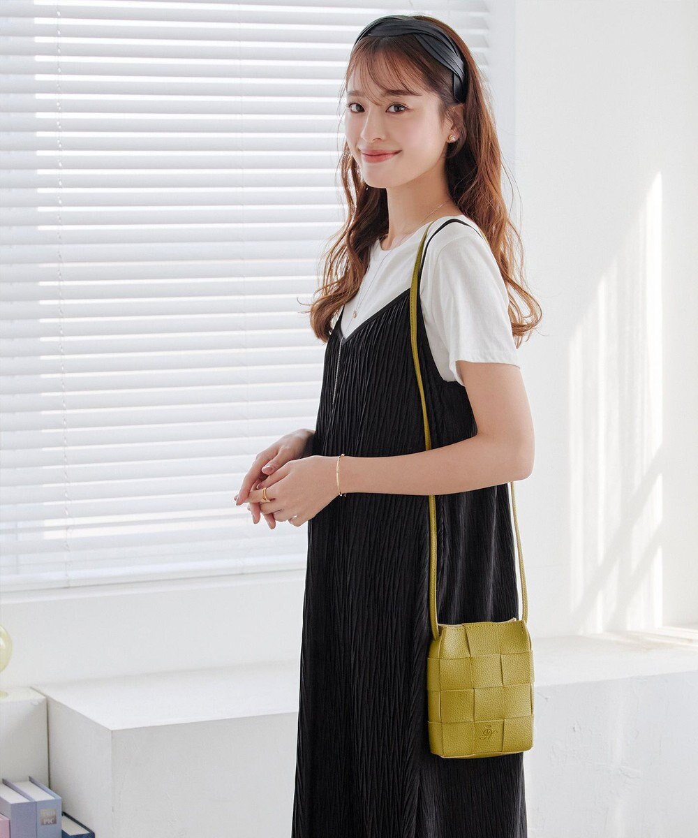 Tiaclasse 【2点セット・洗える】変形プリーツキャミワンピース＆Tシャツ 