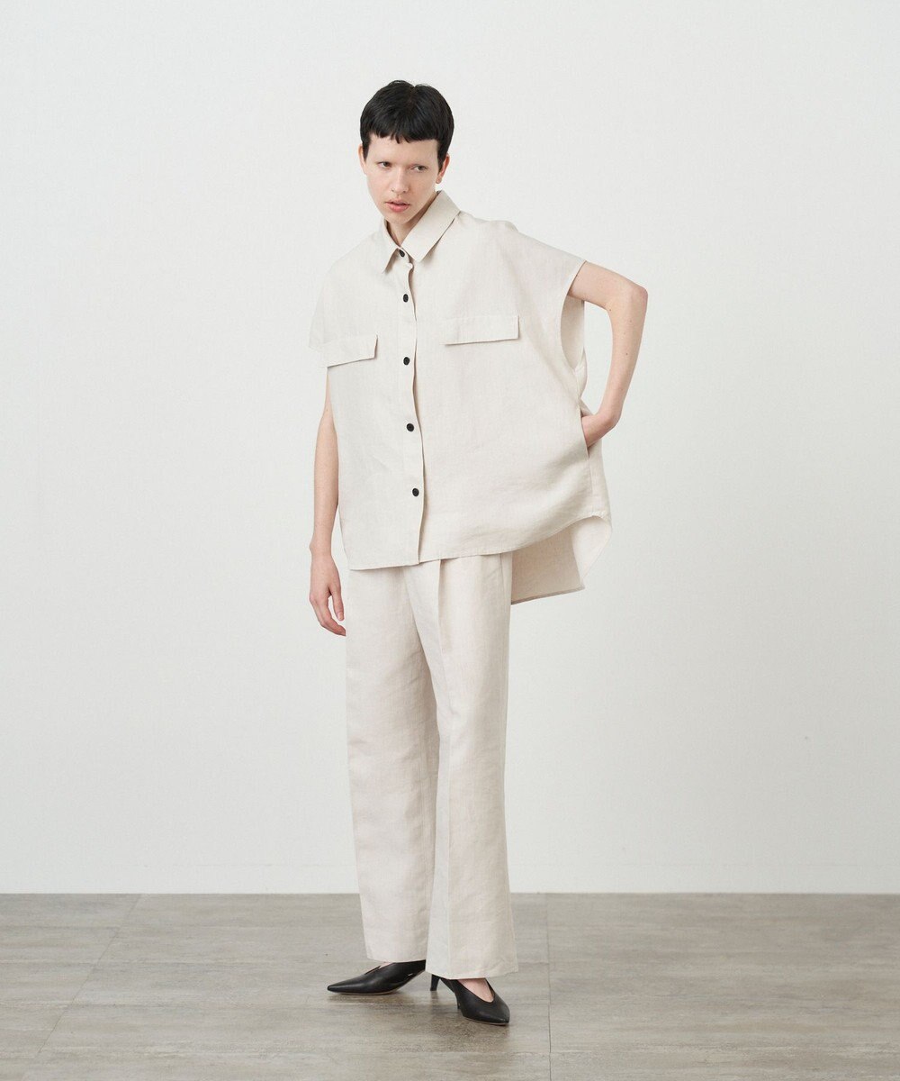 ATON LINEN WEATHER | タックパンツ 