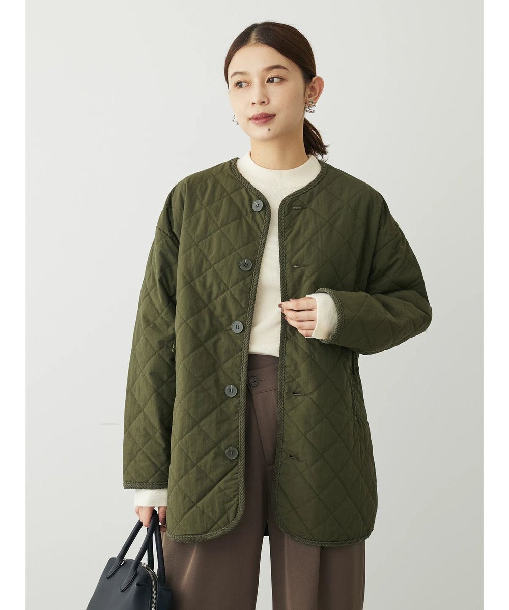 Green Parks キルティングノーカラーブルゾン 