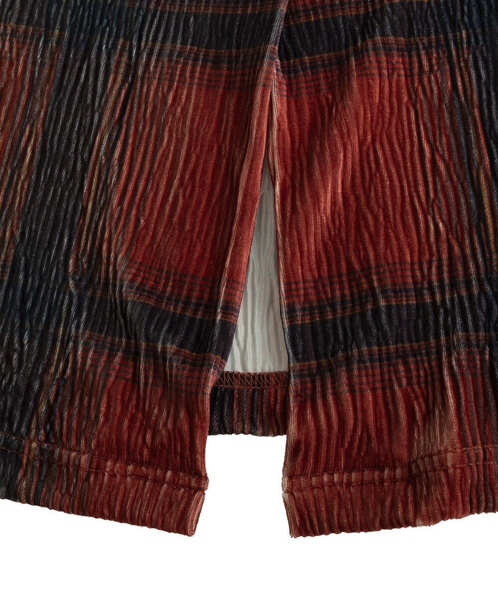 Green Parks 楊柳ベロアチェックＩラインスカート 