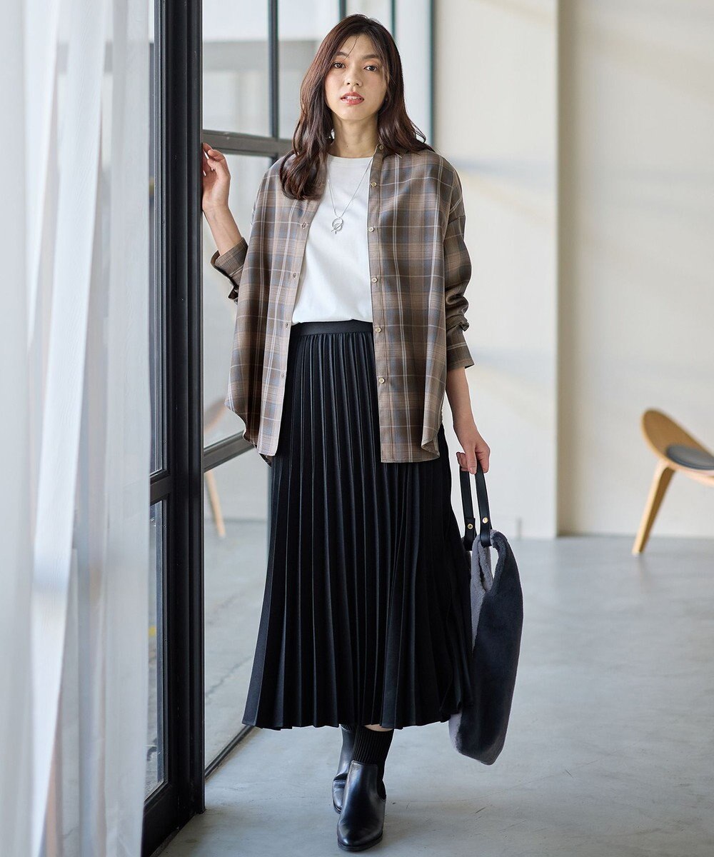 ANY 【新色追加/ウエストゴム】ウーリッシュプリーツスカート 