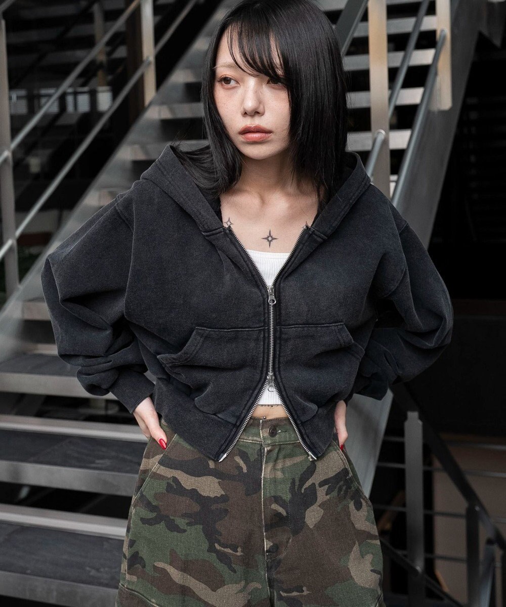 WEGO ショートZIPパーカー 