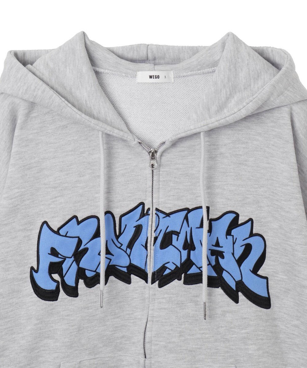 WEGO 【ユニセックス着用ITEM】ワッペンロゴZIPパーカー 