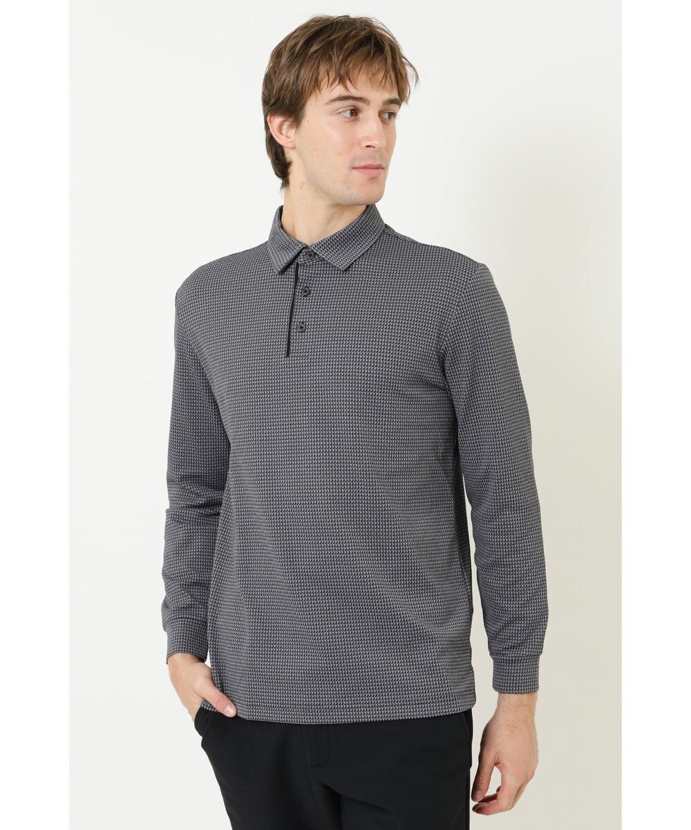 DAKS 【DAKS GOLF】 ジャガード長袖ニットポロ 